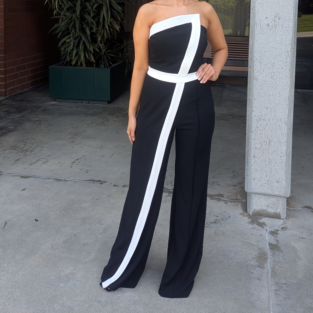 Elegant Black and White Women's Jumpsuit